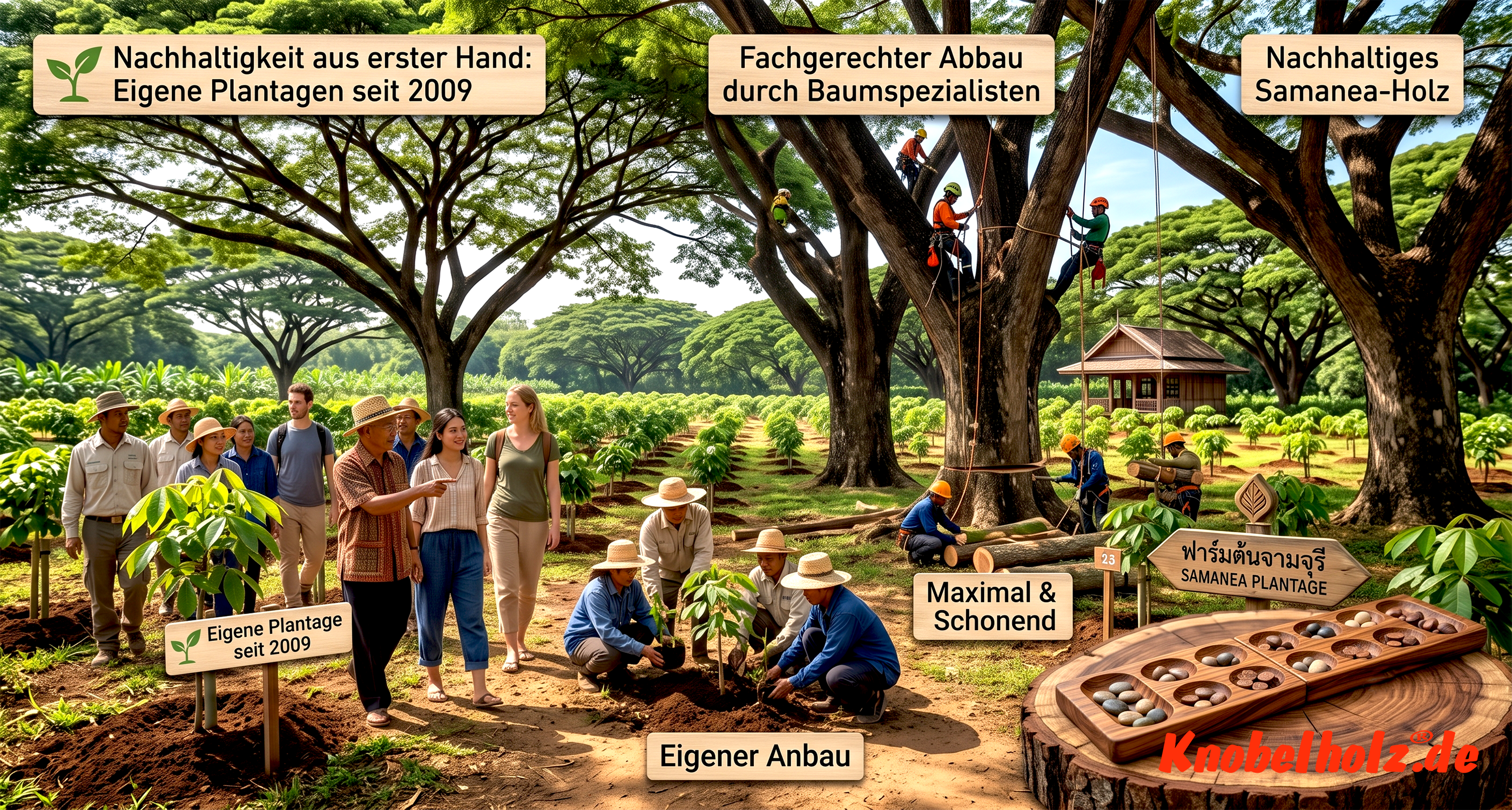 Entdecke, wie bei Knobelholz nachhaltige Spiele aus eigenem Samanea-Holz entstehen. 100% Handarbeit aus Chiang Mai – direkt vom Hersteller zu dir!